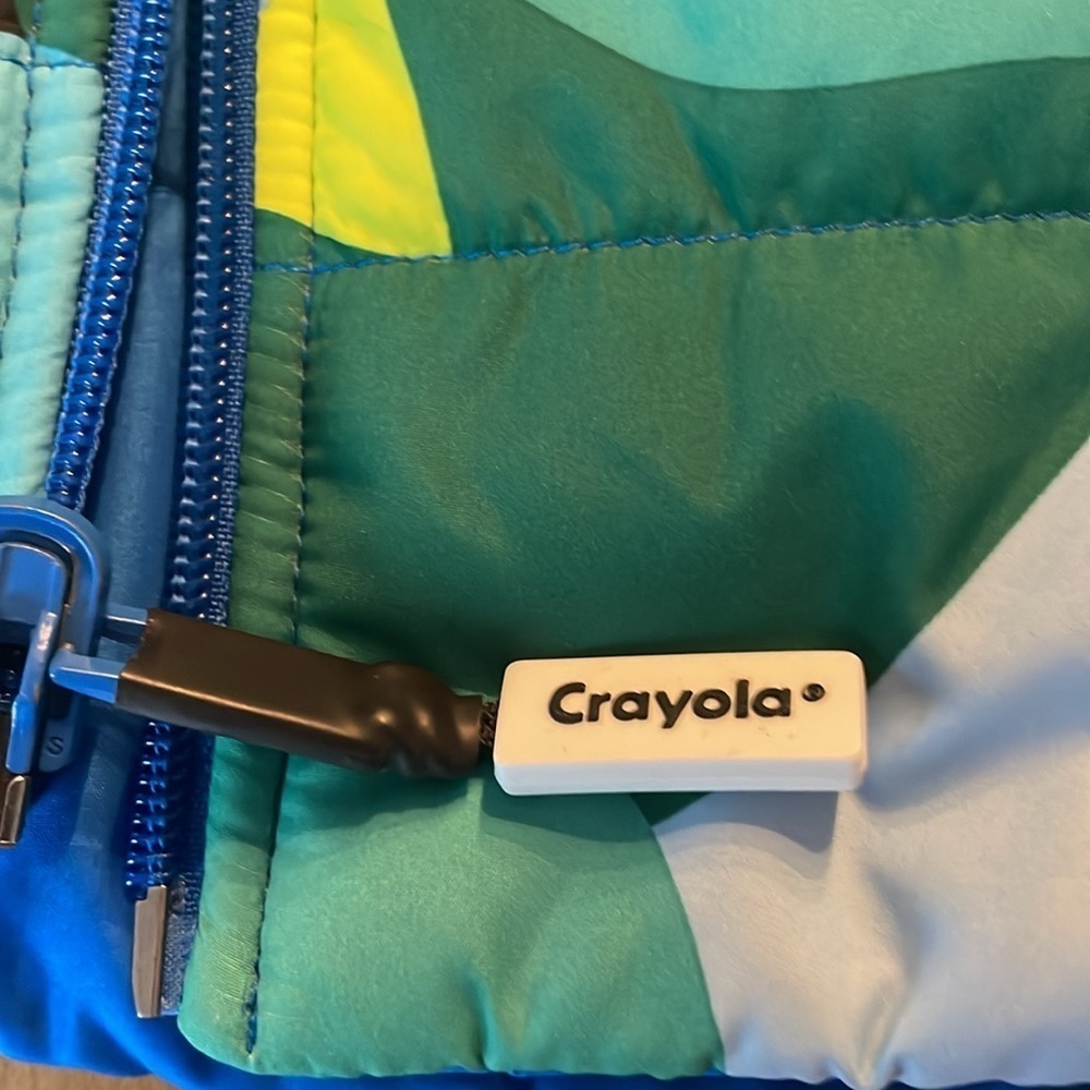 Crayola kids puff reversible vest multi and a solid blue - Picture 7 of 7